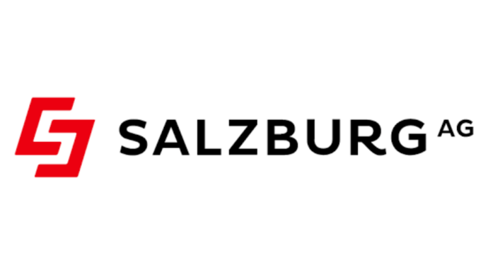 Logo der Salzburg AG in den Farben rot und schwarz auf weißem Grund.